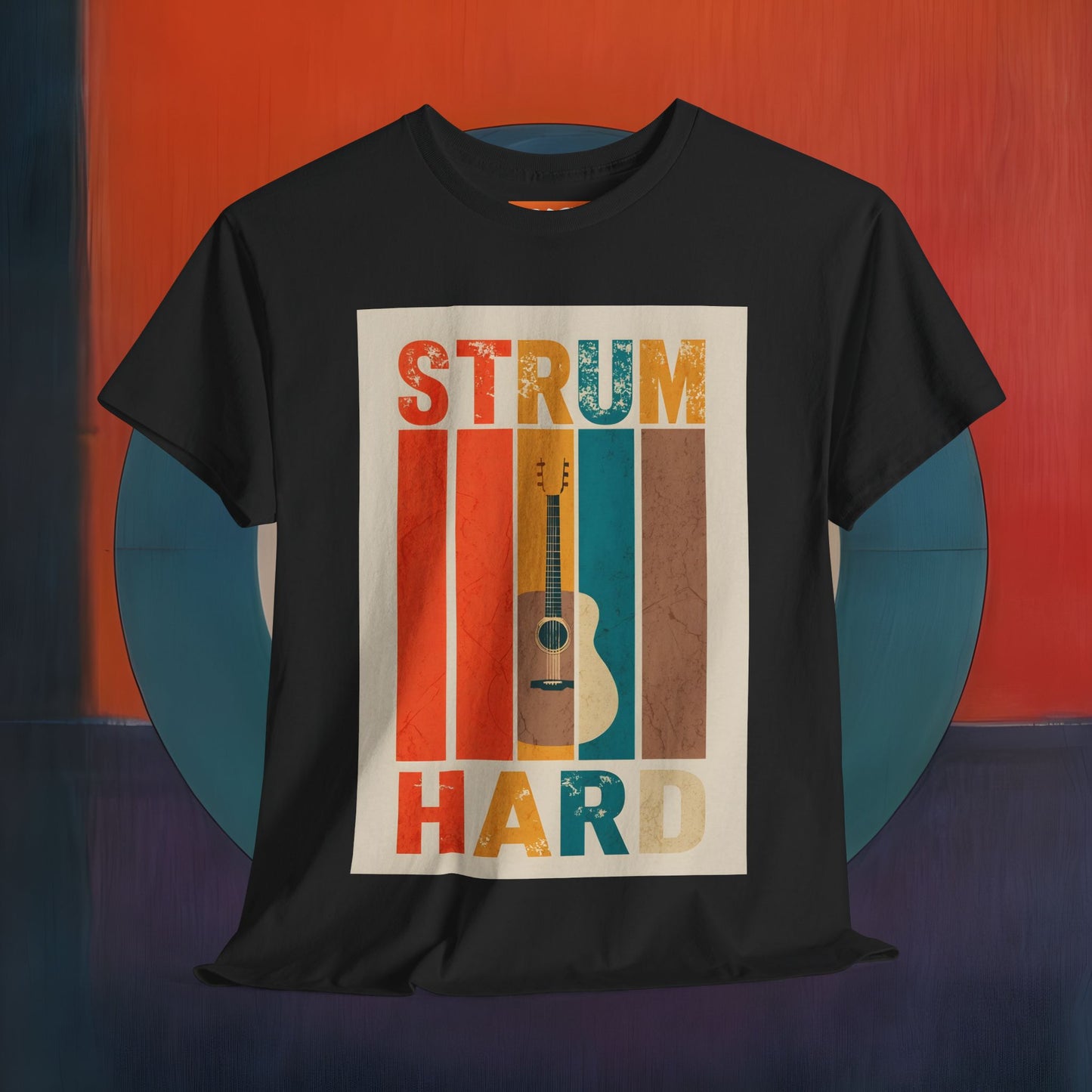 Strum Hard Unisex Heavy Cotton Tee - Music Lover's Graphic T-Shirt