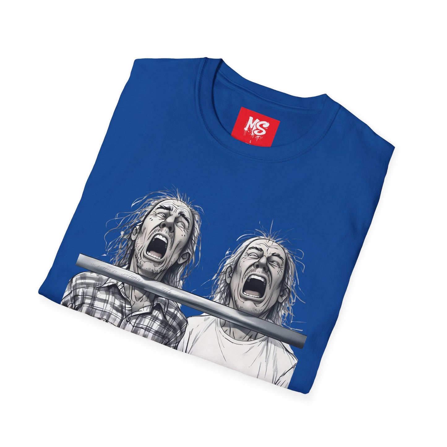 "TWO MEN WALK INTO A BAR" Unisex Softstyle T-Shirt - Graphic Tee for Bar joke fans