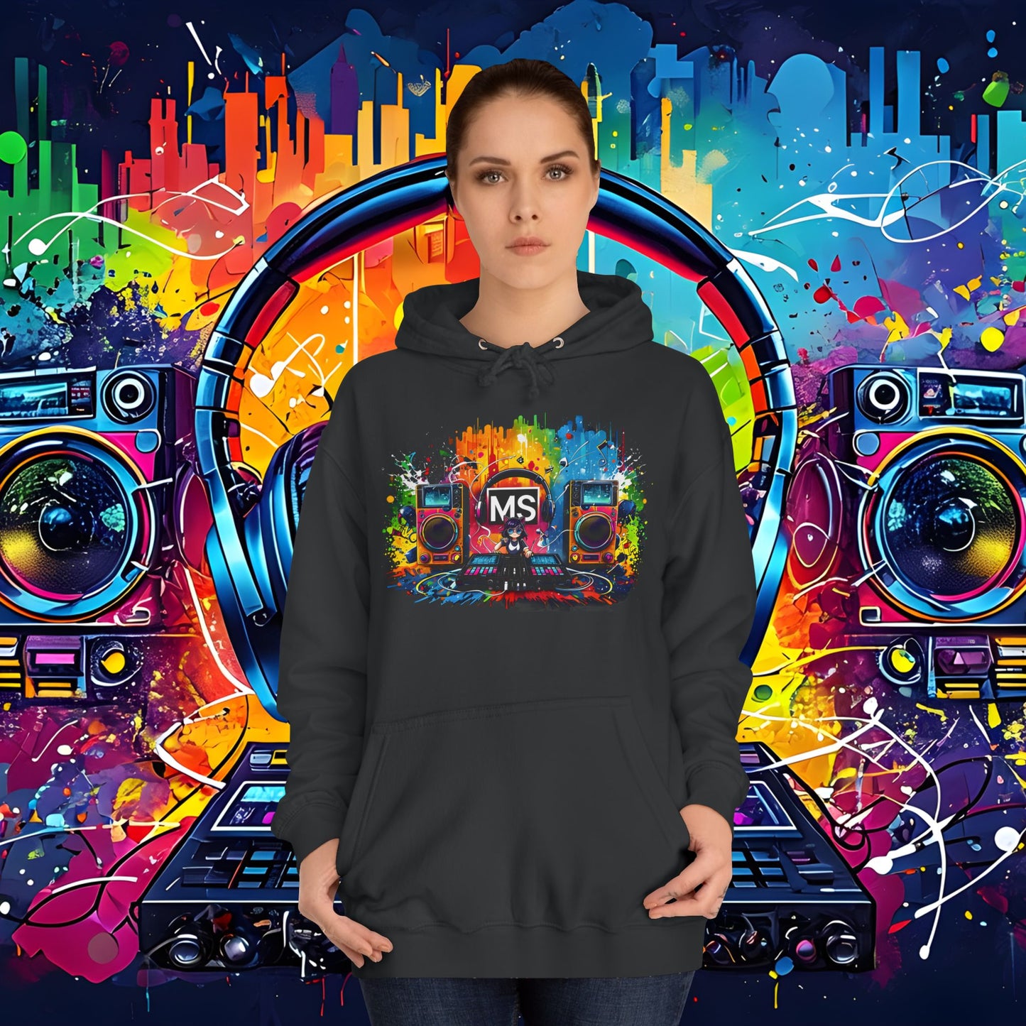 Vibrant Music Festival Unisex College Hoodie - Perfect for Concerts & Casual Wear DJ