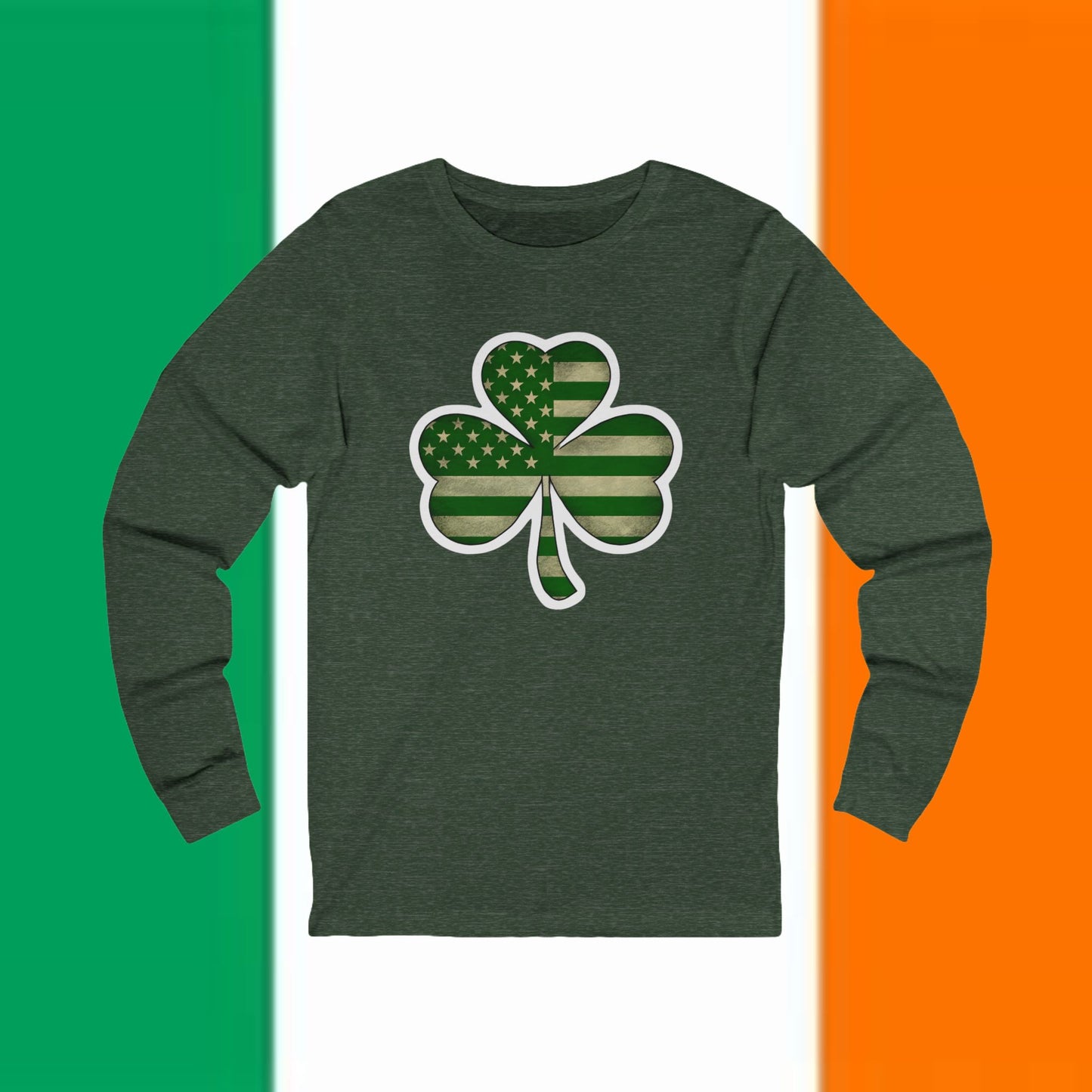 Patriotic Shamrock Long Sleeve Tee | Unisex St. Patrick's Day Shirt