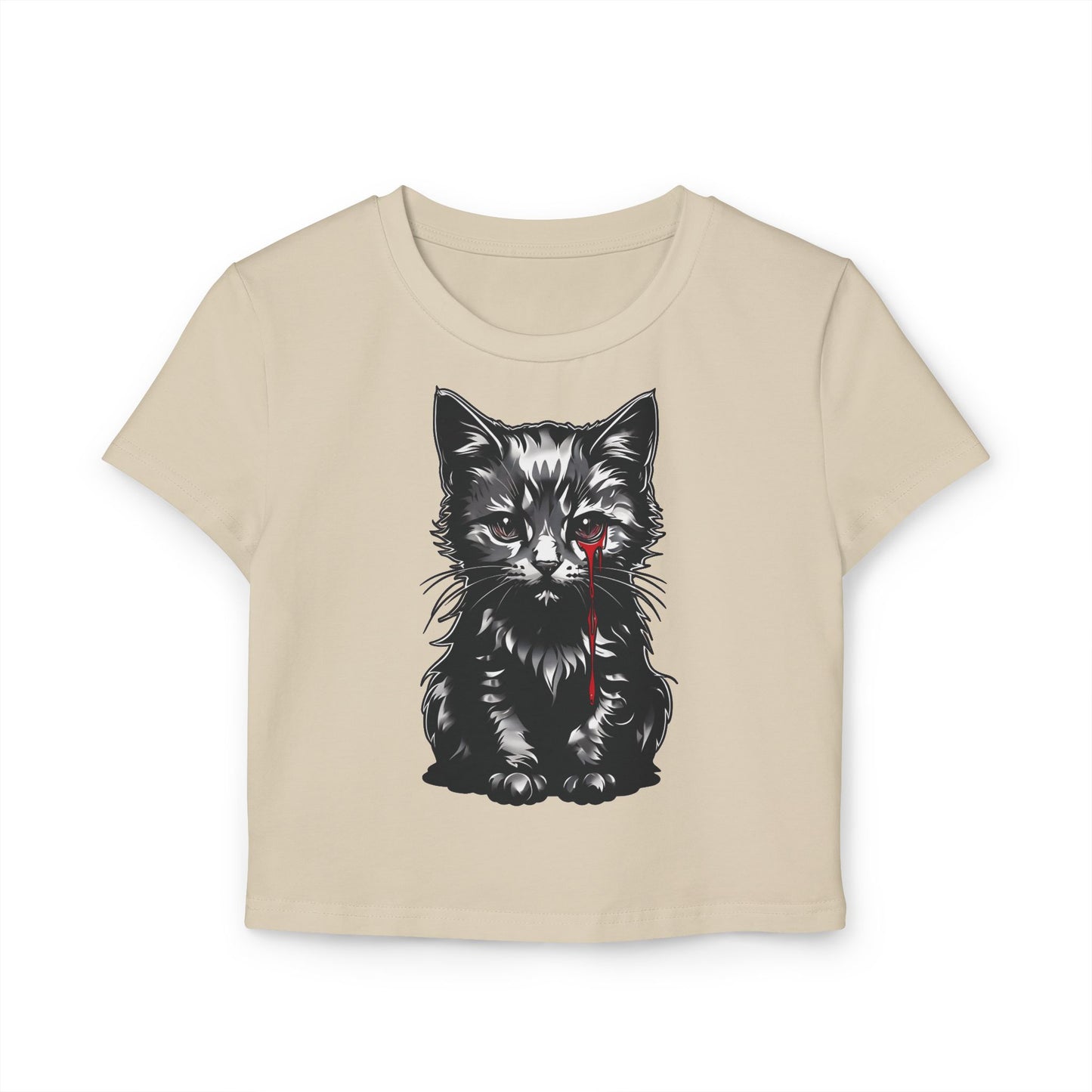 " Tearful Kitten" Women's Baby Tee