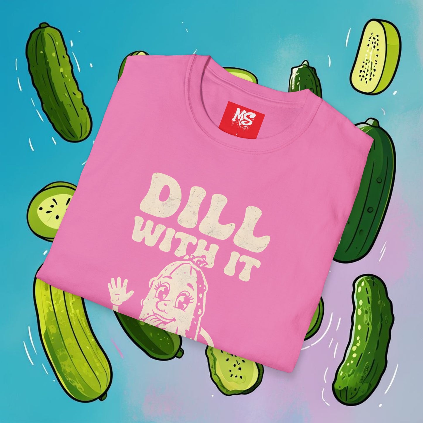 Funny 'Dill With It' Unisex Softstyle T-Shirt - Perfect for Pickle Lovers