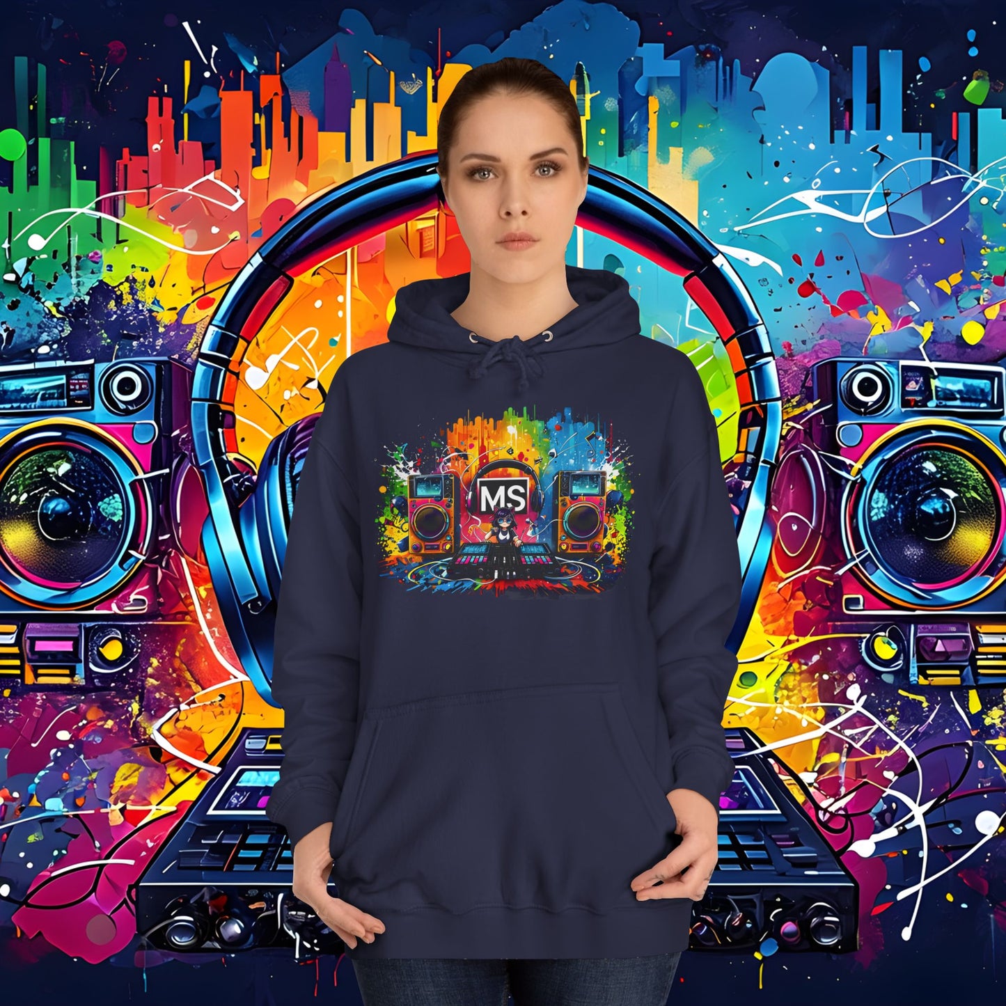 Vibrant Music Festival Unisex College Hoodie - Perfect for Concerts & Casual Wear DJ