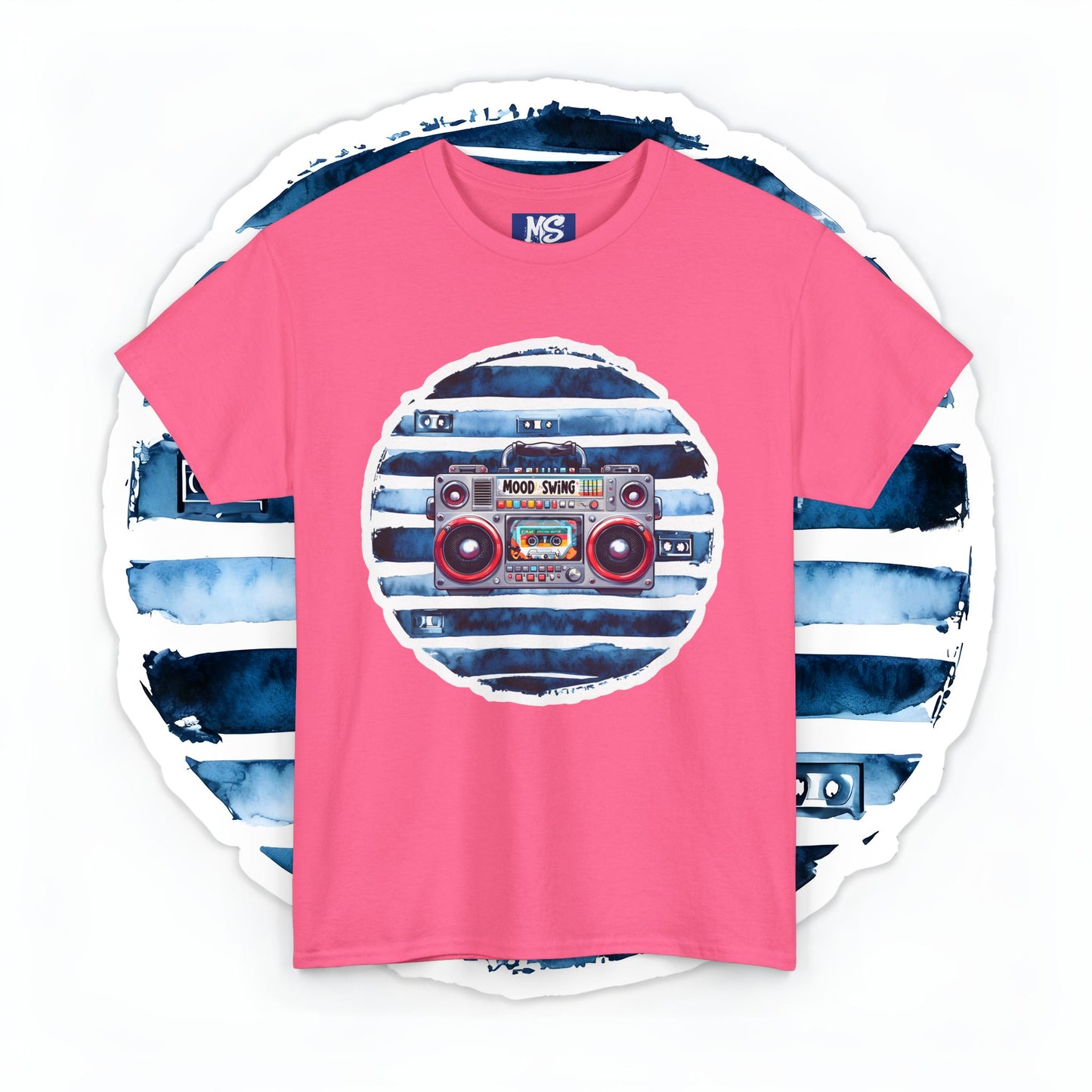Retro Boombox Unisex Heavy Cotton Tee - Perfect for Music Lovers