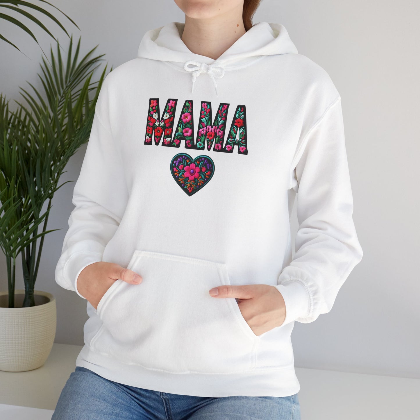 Floral Mama Hoodie - Cozy Unisex Heavy Blend™ Sweatshirt for Moms