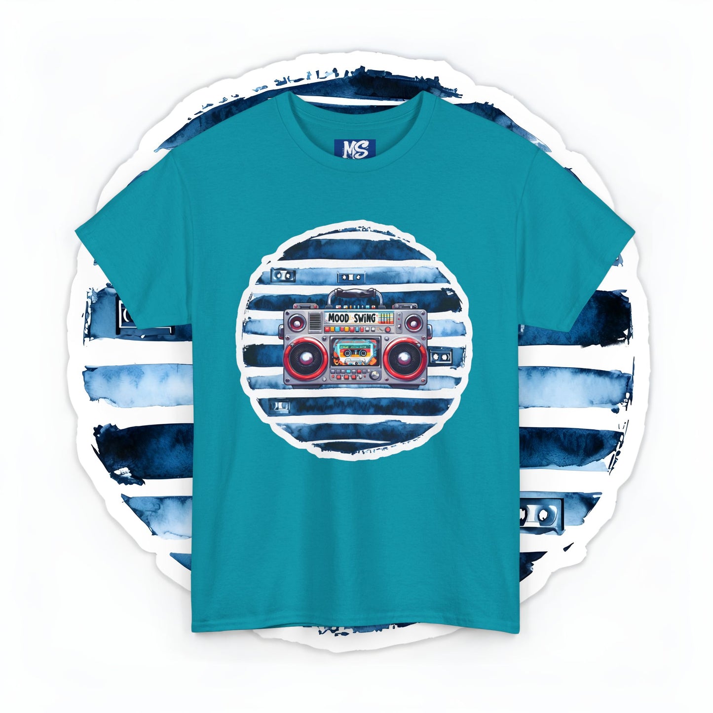 Retro Boombox Unisex Heavy Cotton Tee - Perfect for Music Lovers