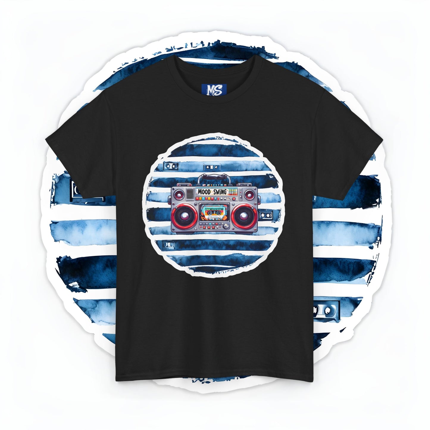 Retro Boombox Unisex Heavy Cotton Tee - Perfect for Music Lovers