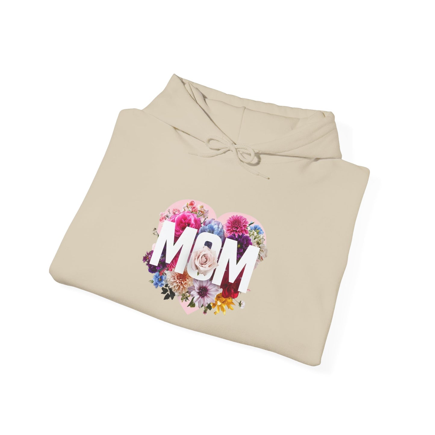 Mom Heart Floral Hoodie - Unisex Heavy Blend™ Sweatshirt for Mother's Day