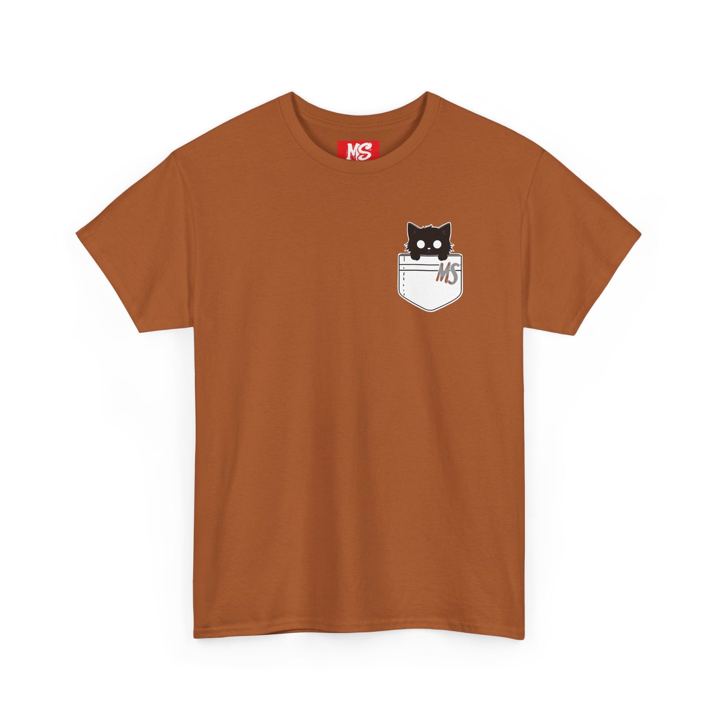 Cute Cat Pocket Unisex Heavy Cotton Tee