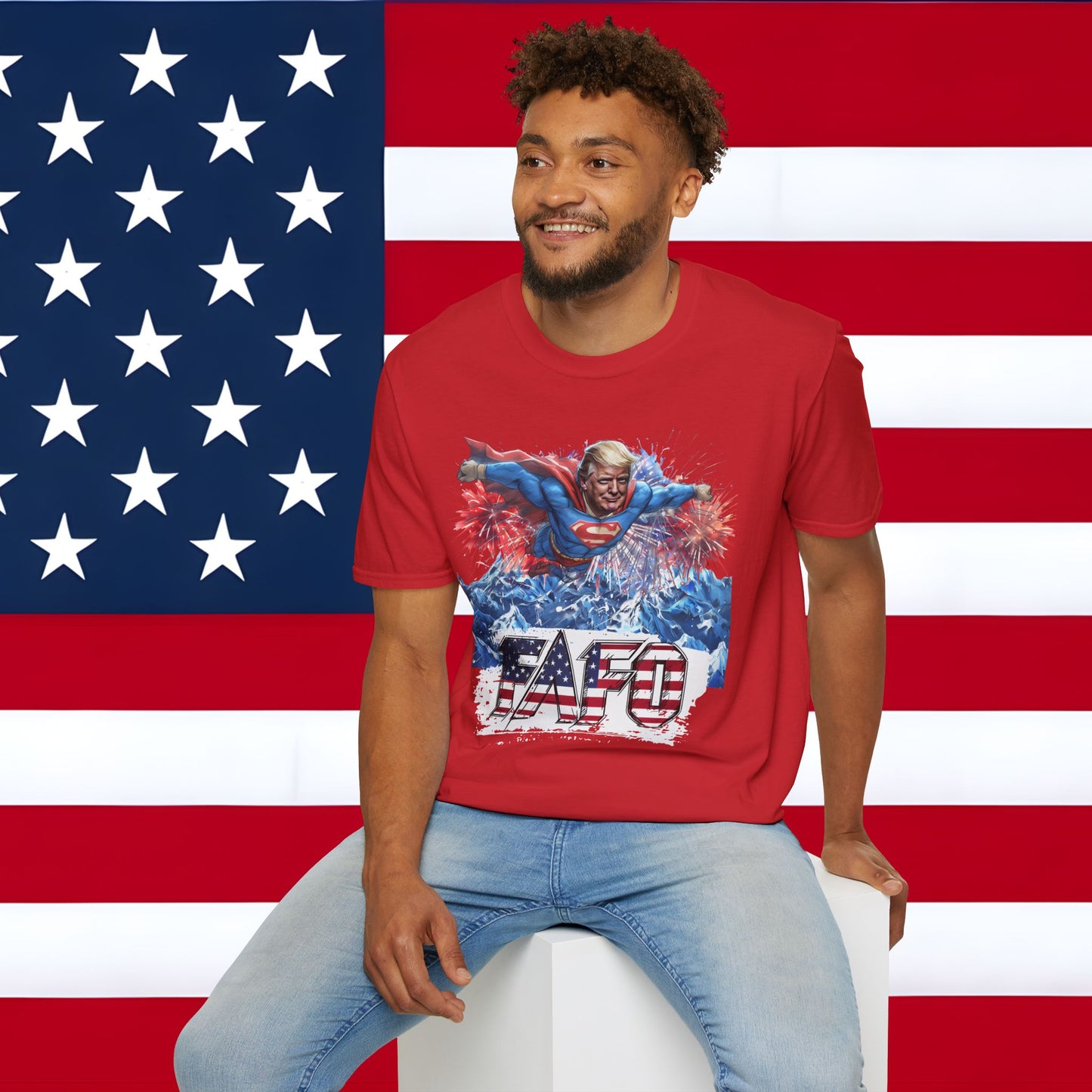 Patriotic Superman Trump FAFO Graphic T-Shirt - FAFO Design for Fun Celebrations