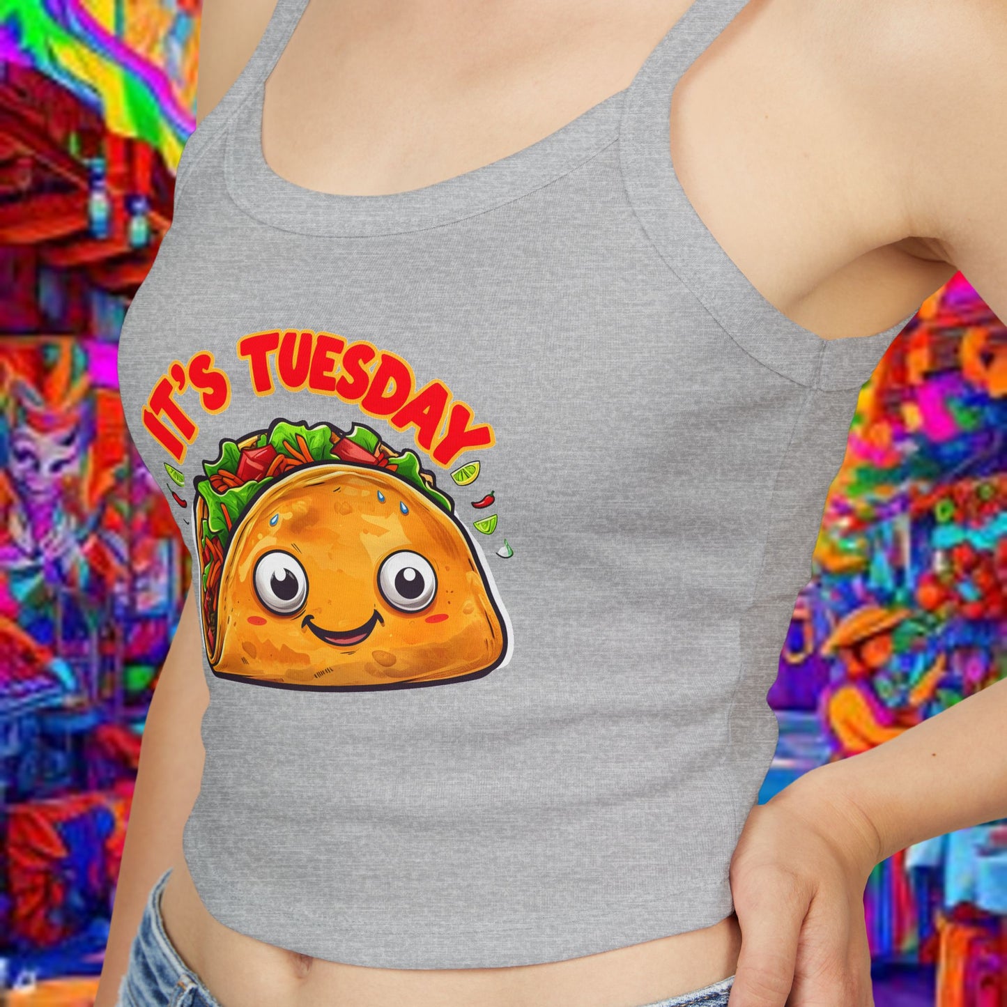 Taco Tuesday Women's Spaghetti Strap Tank Top - Relaxed Vibe for Chilling Days