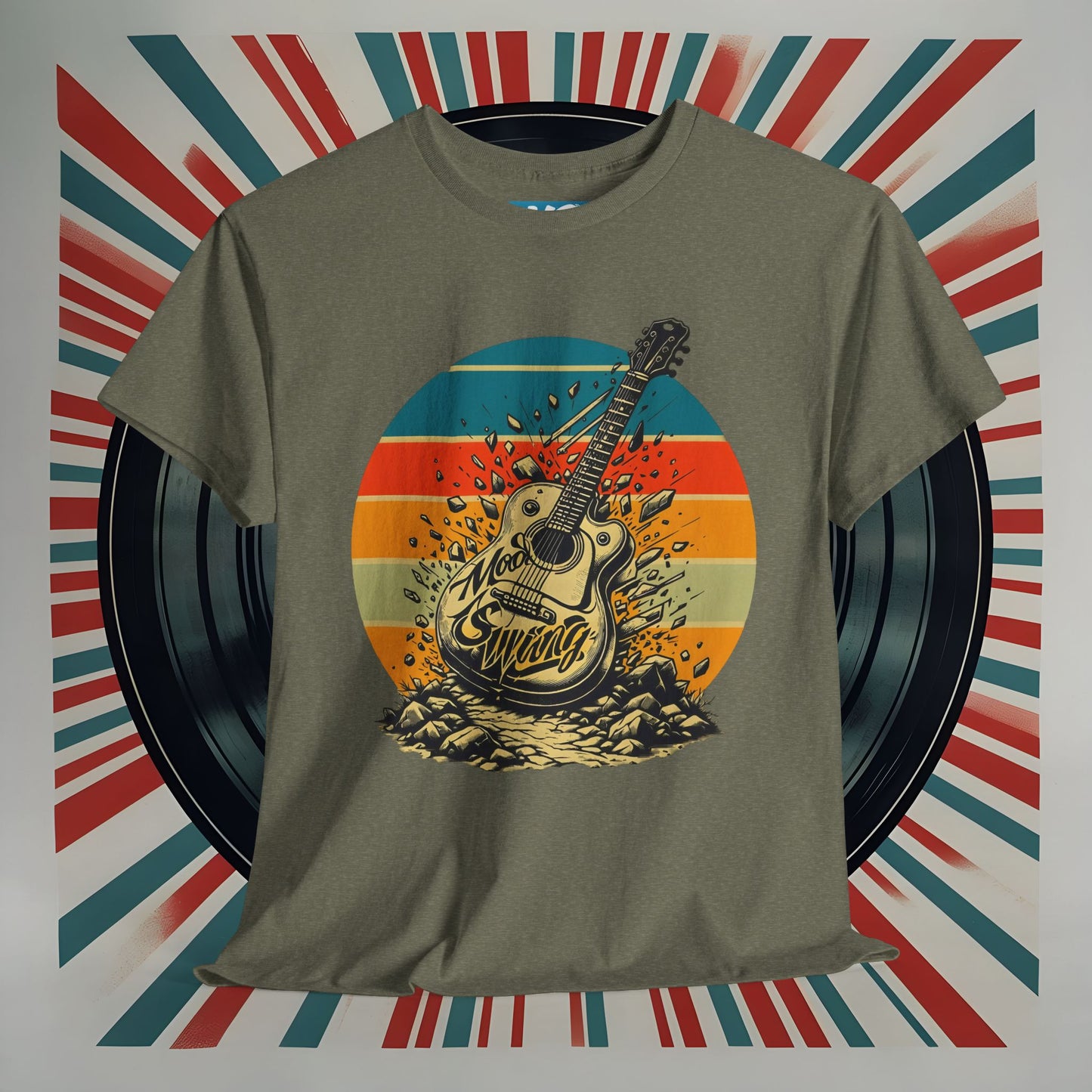 Retro Guitar Sundays Unisex Heavy Cotton Tee