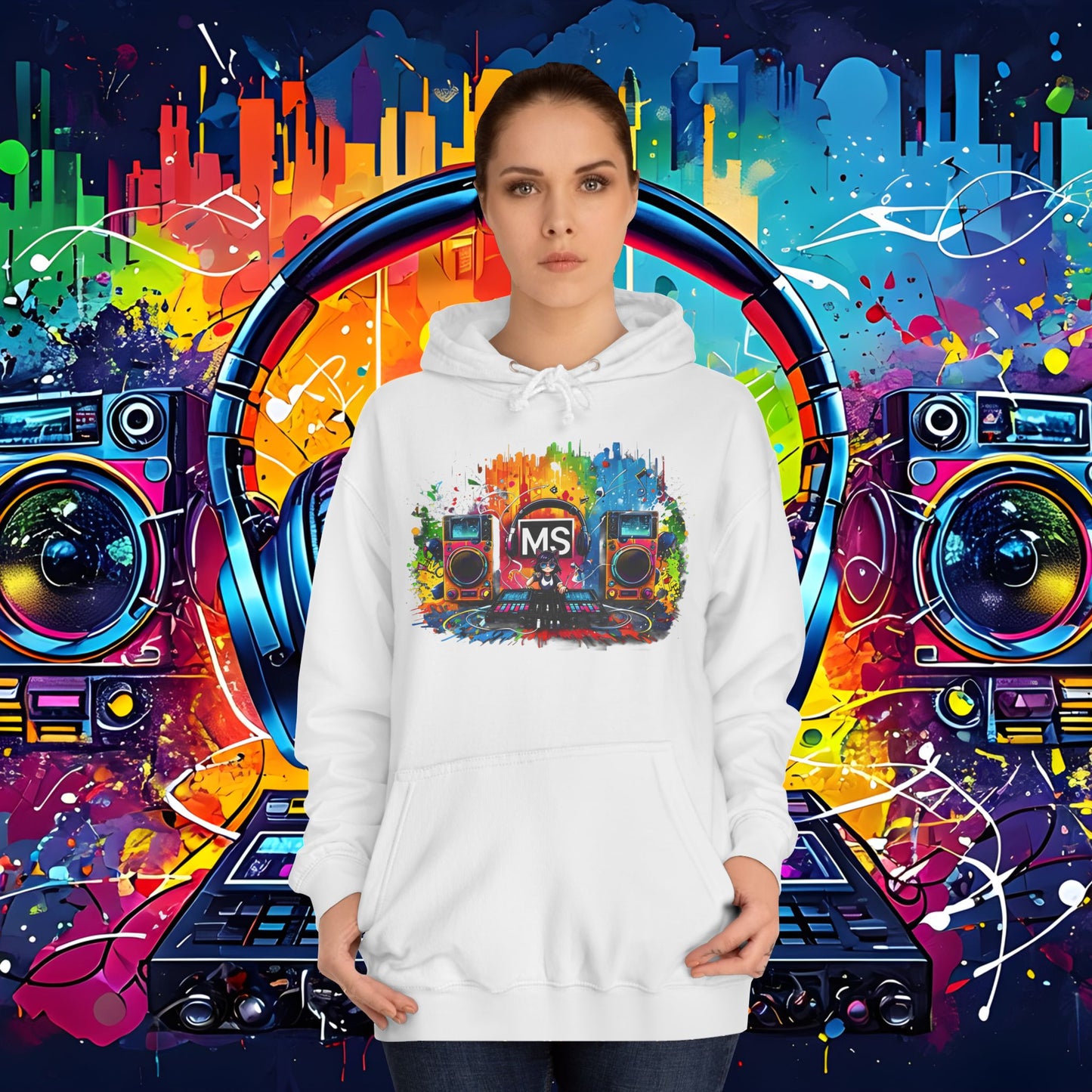 Vibrant Music Festival Unisex College Hoodie - Perfect for Concerts & Casual Wear DJ
