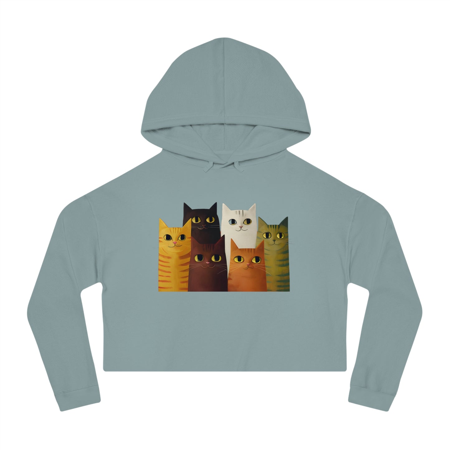 "Kitten Cuddle" Women’s Cropped Hooded Sweatshirt