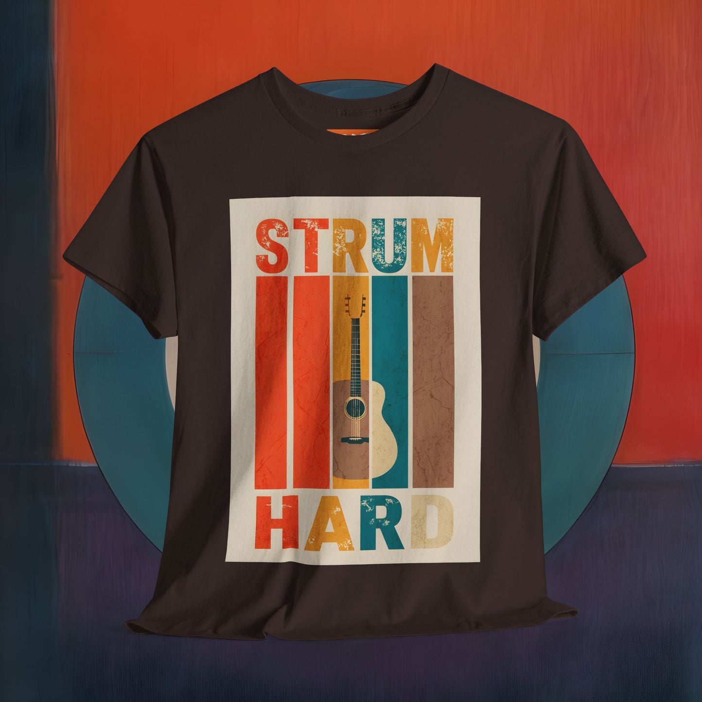 Strum Hard Unisex Heavy Cotton Tee - Music Lover's Graphic T-Shirt