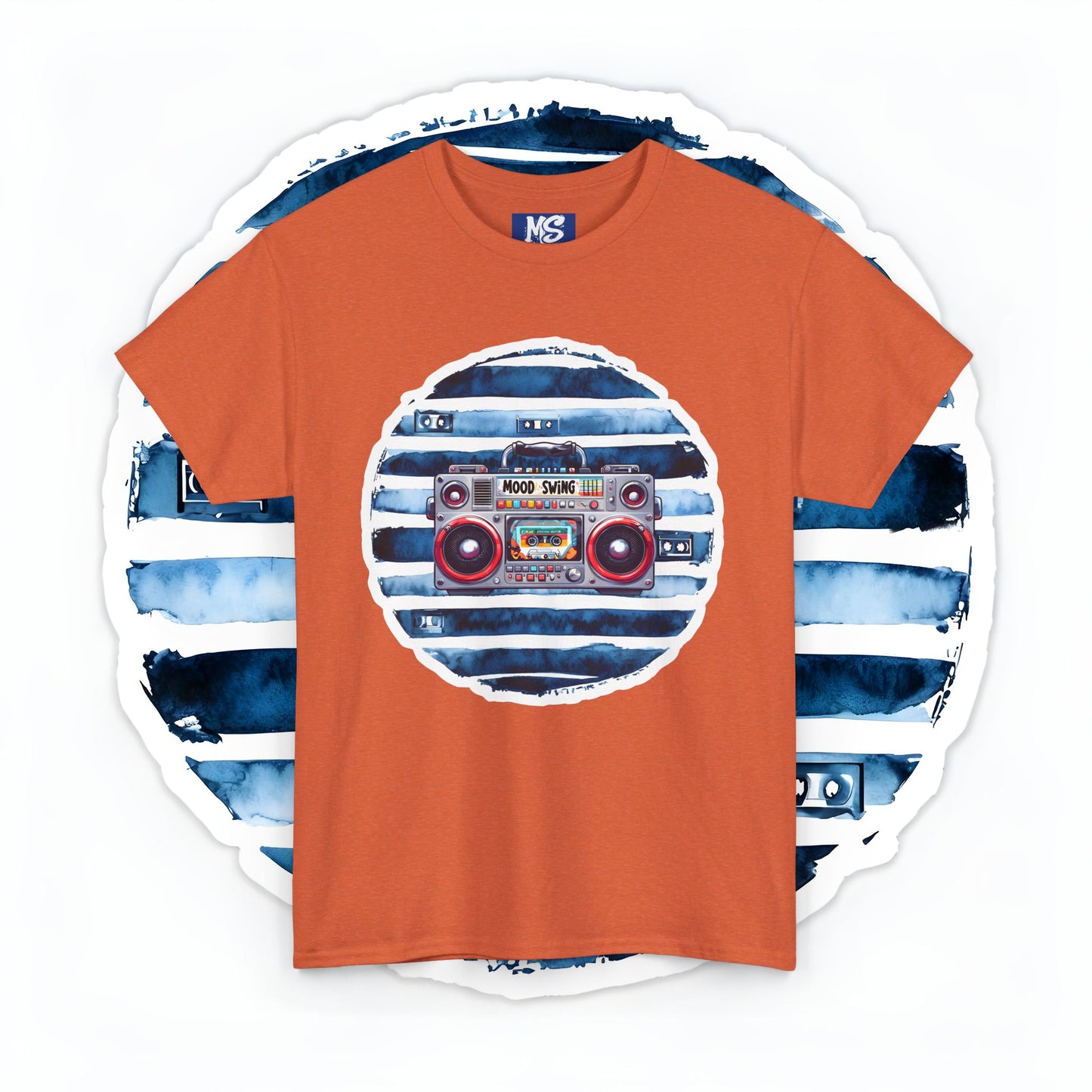 Retro Boombox Unisex Heavy Cotton Tee - Perfect for Music Lovers