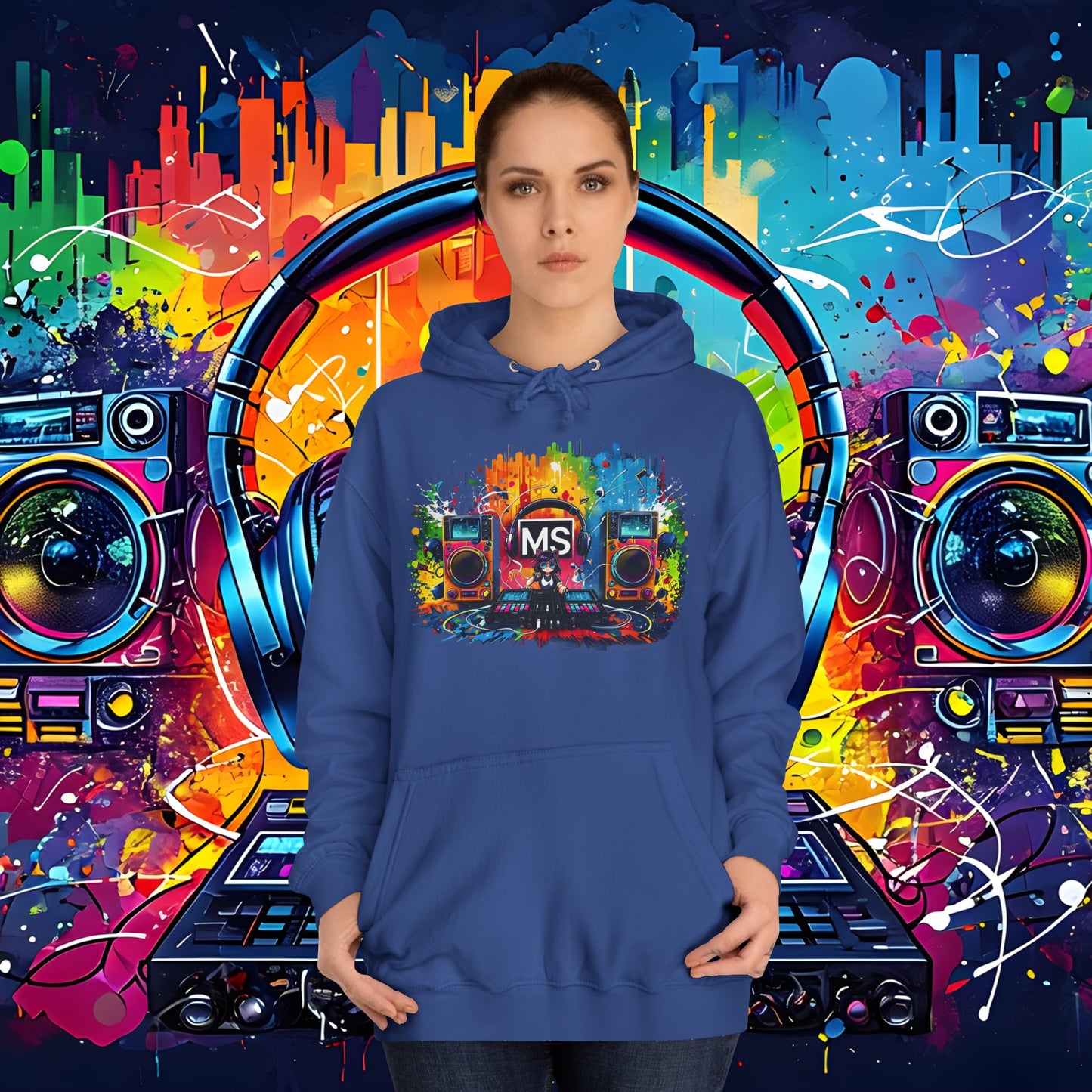 Vibrant Music Festival Unisex College Hoodie - Perfect for Concerts & Casual Wear DJ