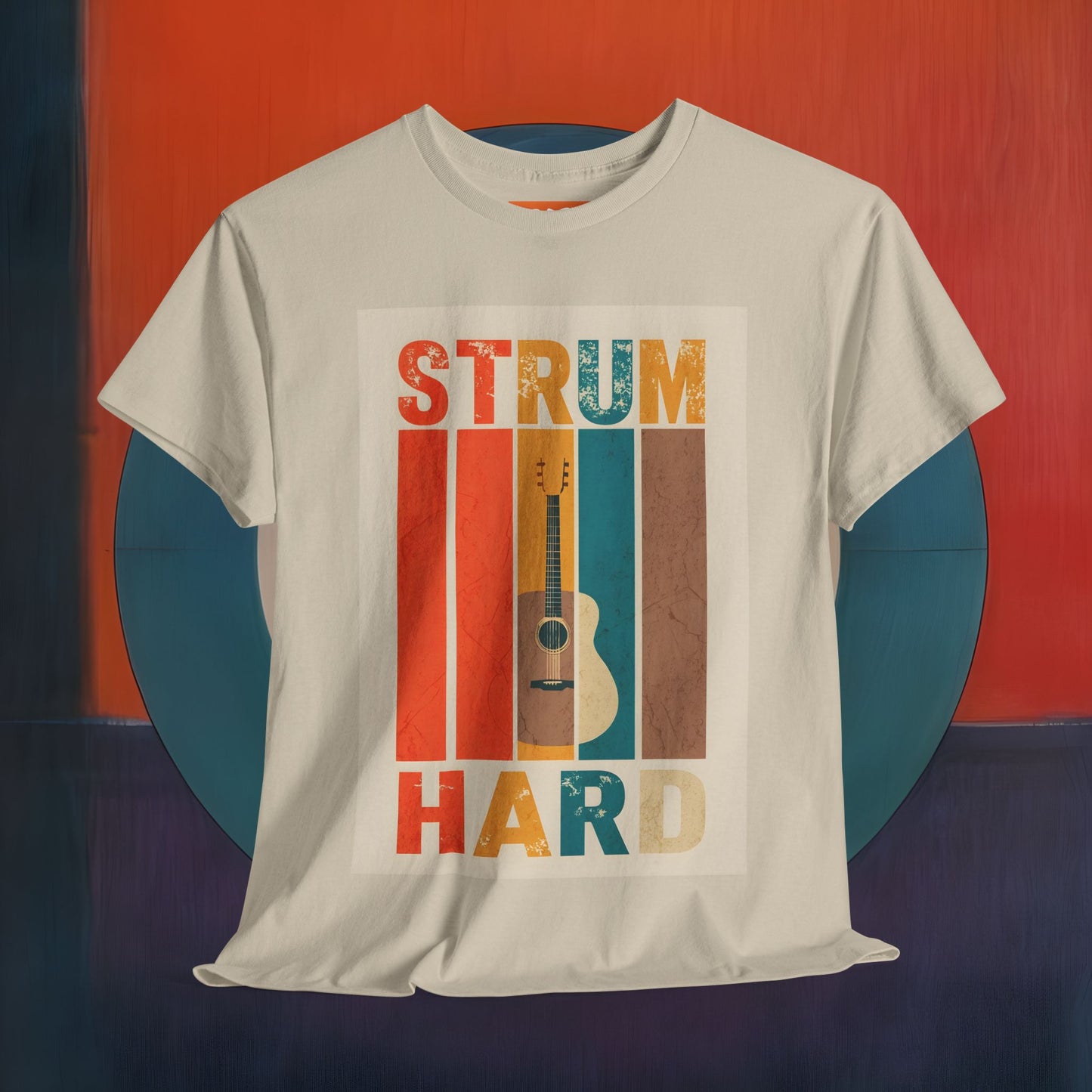 Strum Hard Unisex Heavy Cotton Tee - Music Lover's Graphic T-Shirt