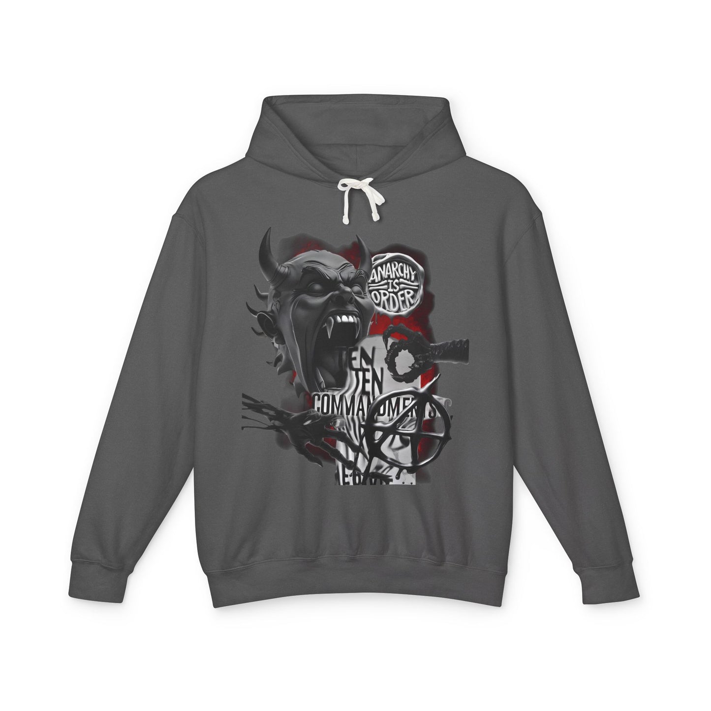 Anarchy Inspired Unisex Lightweight Hooded Sweatshirt - Edgy Streetwear for Cool Fashion Lovers
