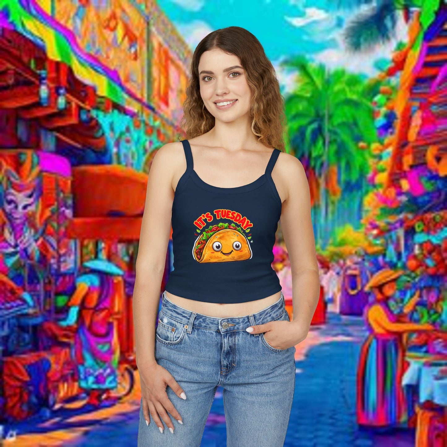 Taco Tuesday Women's Spaghetti Strap Tank Top - Relaxed Vibe for Chilling Days