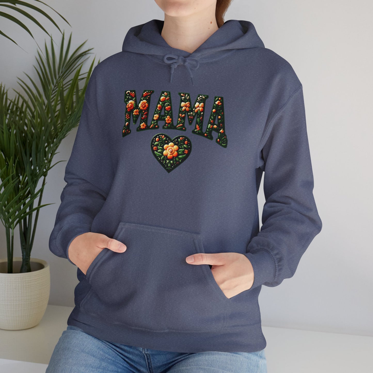 Floral Mama Hoodie - Unisex Heavy Blend™ Sweatshirt for Moms