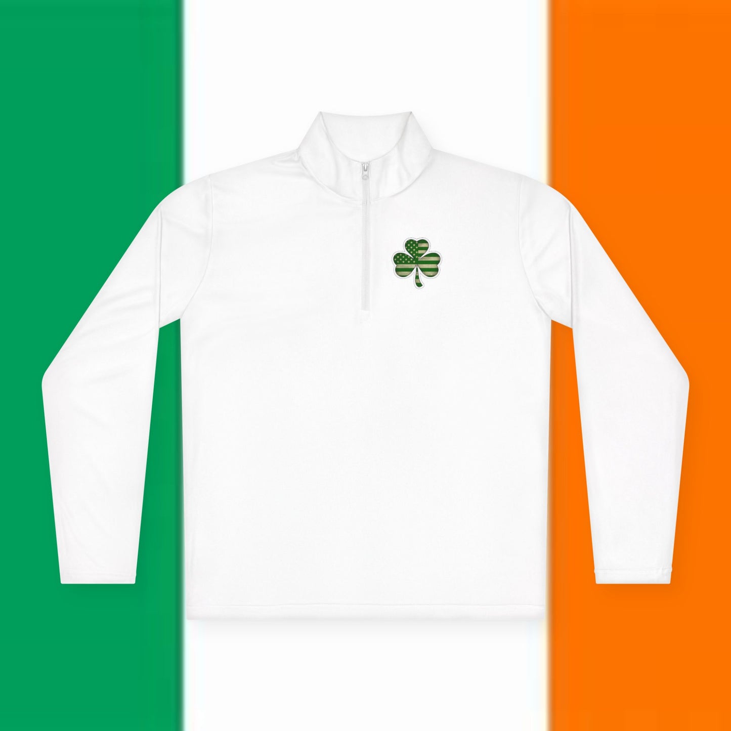 St. Patrick's Day Unisex Quarter-Zip Pullover with Shamrock Design