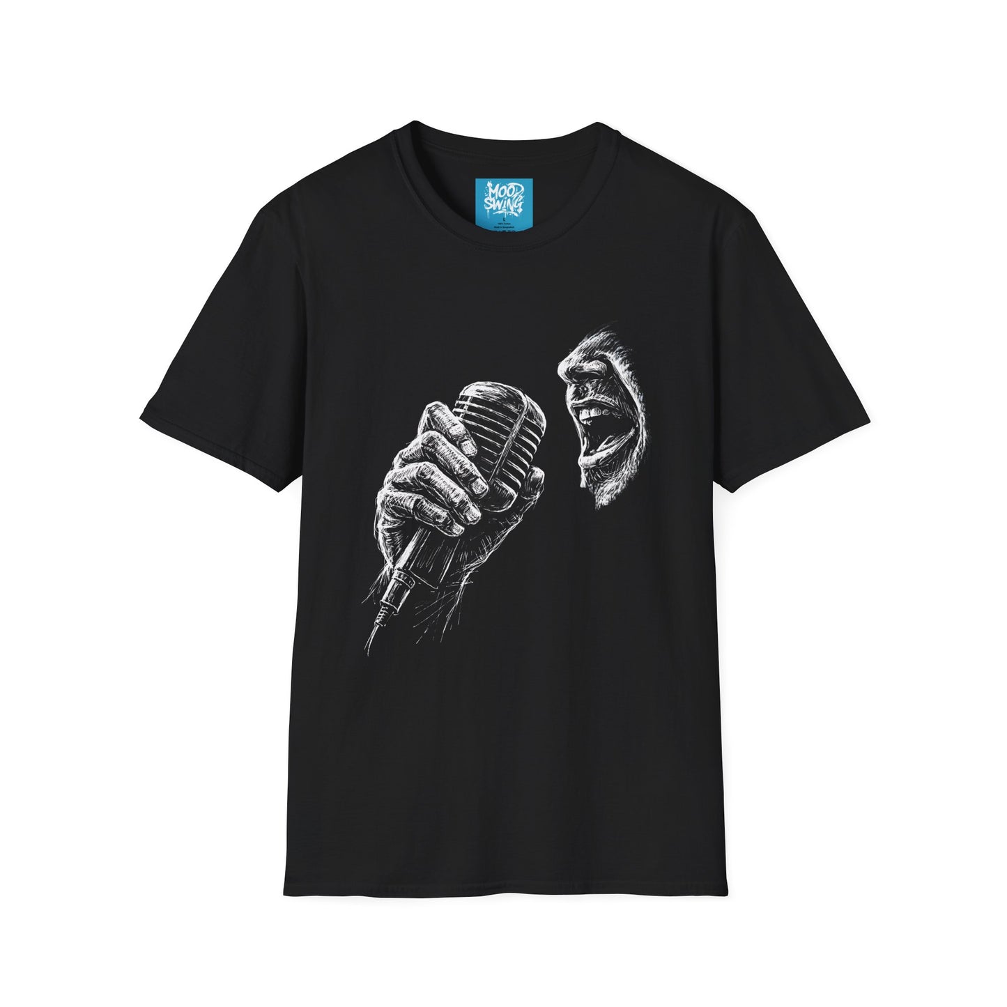 Vocalist Microphone Graphic T-Shirt – Retro Singing Illustration
