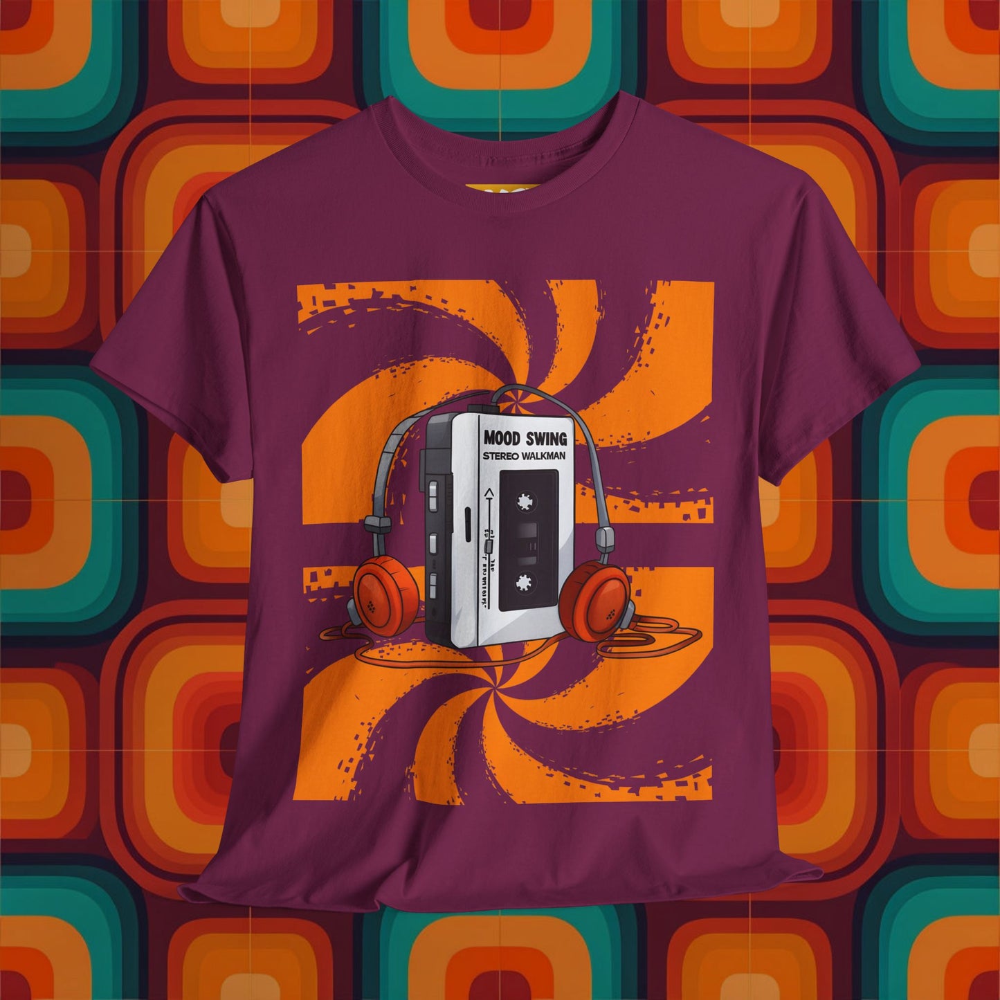 Retro Vibes Unisex Heavy Cotton Tee - Stylish 80s Walkman Graphic T-Shirt