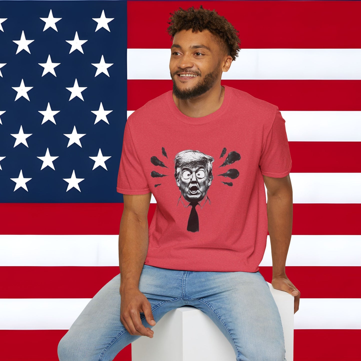 Funny Political T-Shirt - Comical Trump Graphic Tee for Election Season