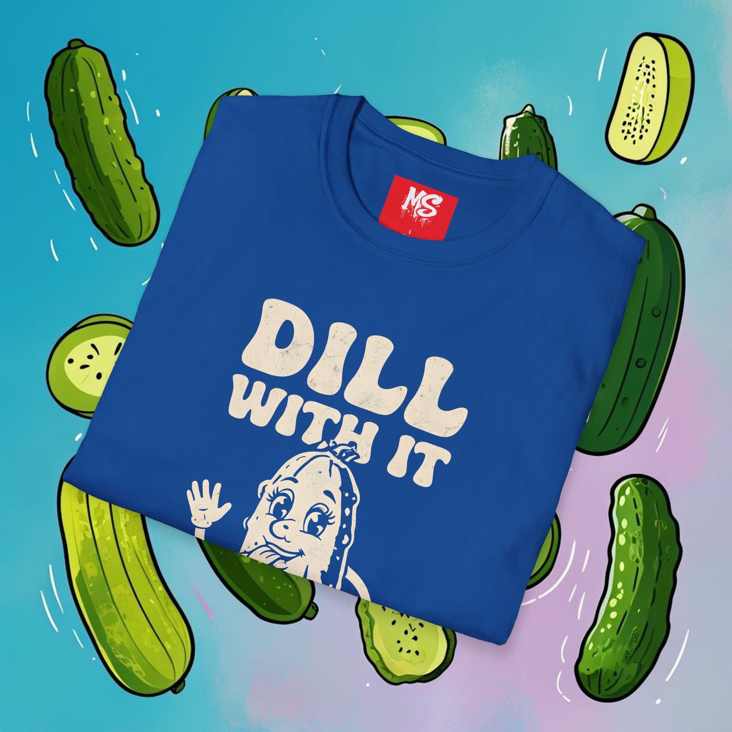 Funny 'Dill With It' Unisex Softstyle T-Shirt - Perfect for Pickle Lovers