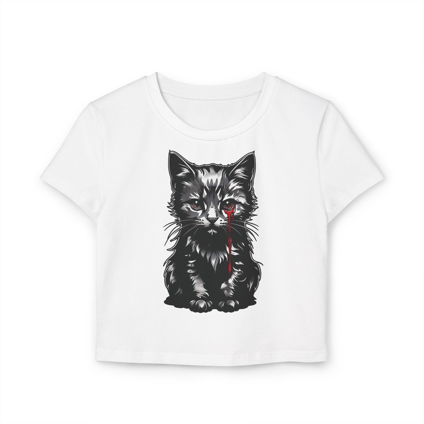 " Tearful Kitten" Women's Baby Tee