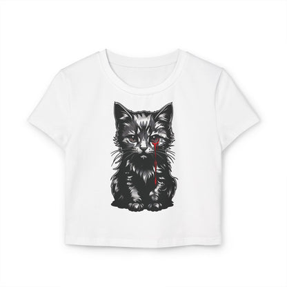 " Tearful Kitten" Women's Baby Tee