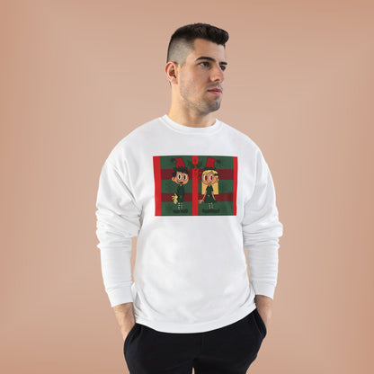 Christmas Elf Couple mistletoe Crewneck Sweatshirt