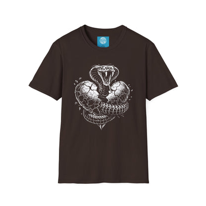 Cobra Heart T-Shirt — Vintage Snake Graphic Tee for Snake Lovers & Bikers
