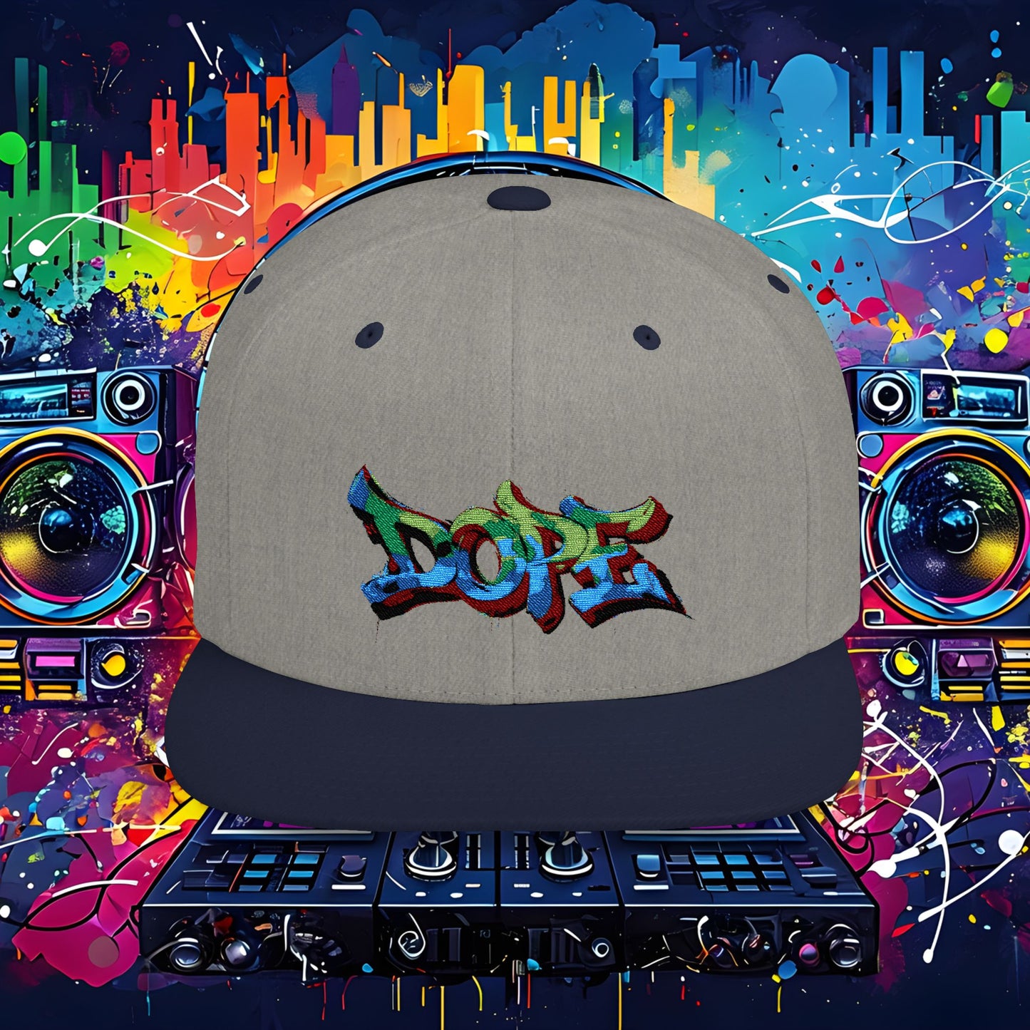 DOPE Graffiti Flat Bill Snapback Cap for Urban Style