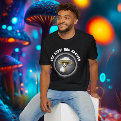 The Fungi Has Arrived Unisex Softstyle T-Shirt – Fun Mushroom Graphic Tee for Nature Lovers