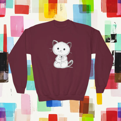 Youth Crewneck Sweatshirt kitten cat