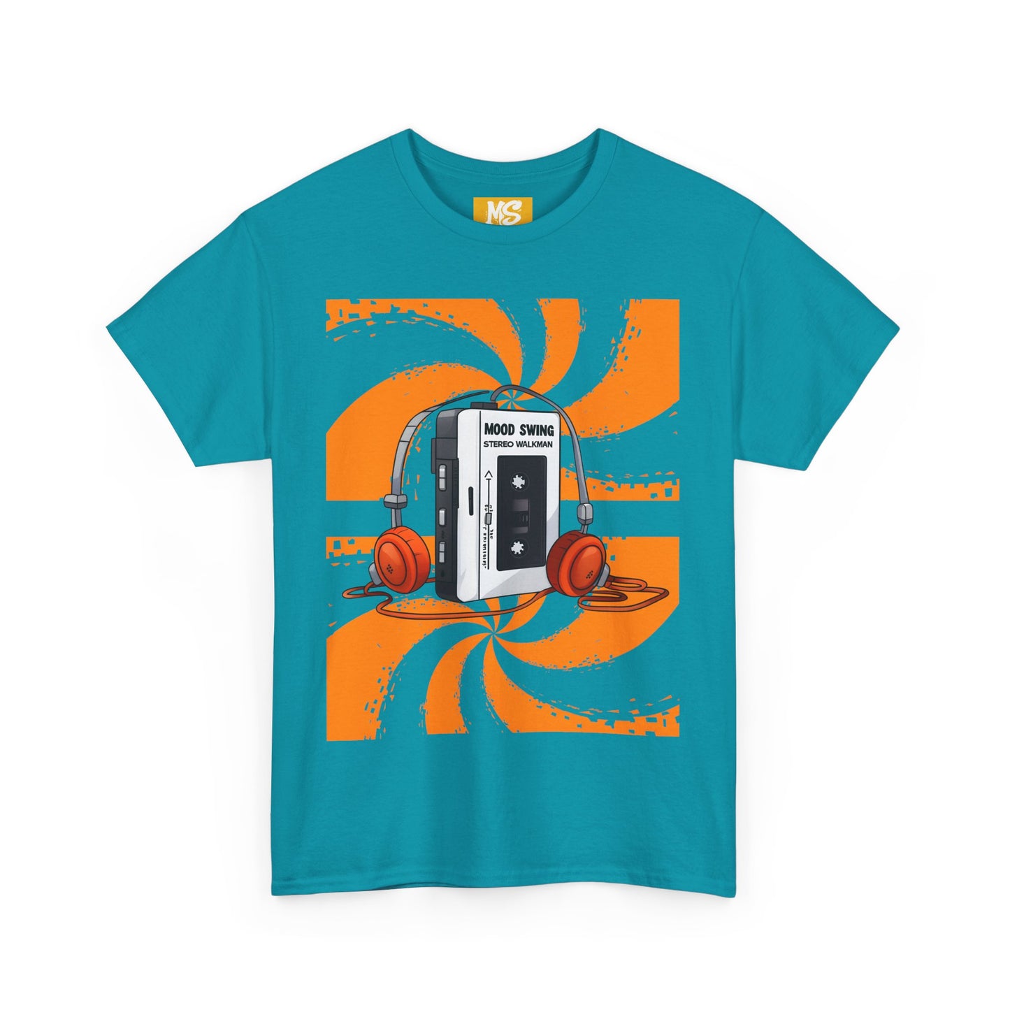 Retro Vibes Unisex Heavy Cotton Tee - Stylish 80s Walkman Graphic T-Shirt