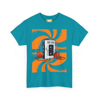 Retro Vibes Unisex Heavy Cotton Tee - Stylish 80s Walkman Graphic T-Shirt