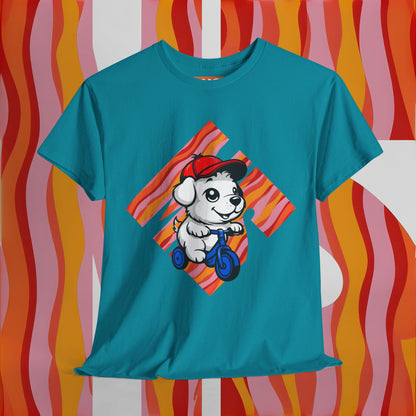 Cute Dog Illustration Unisex Heavy Cotton Tee - Perfect for Pet Lovers!