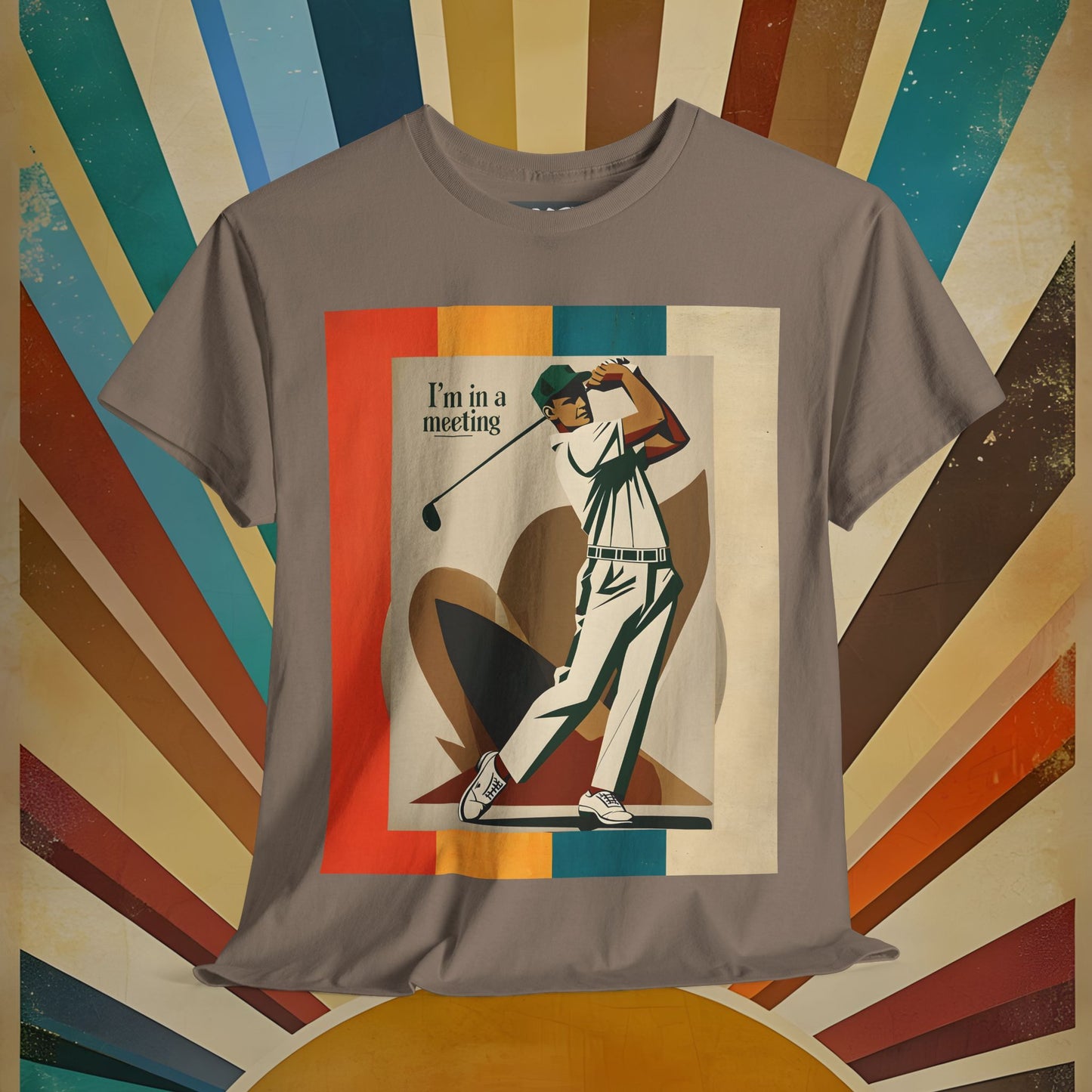 Golf-Inspired Unisex Heavy Cotton Tee - "I’m in a meeting" Design