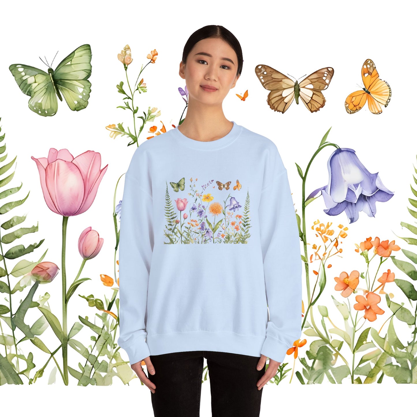 "Wildflower Whimsy" Unisex Heavy Blend™ Crewneck Sweatshirt