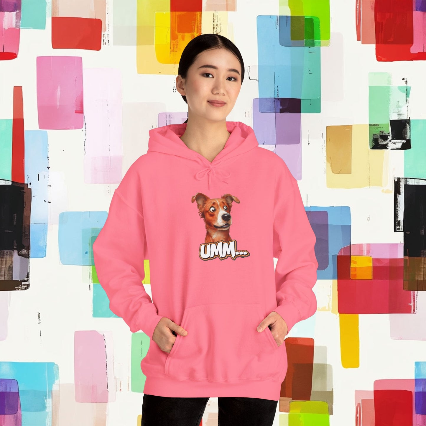 Funny Dog Graphic Hoodie - 'UMM...' Unisex Heavy Blend Sweatshirt