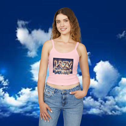 Lazy Monday CAT Women's Spaghetti Strap Tank Top - Relaxed Vibe for Chilling Days