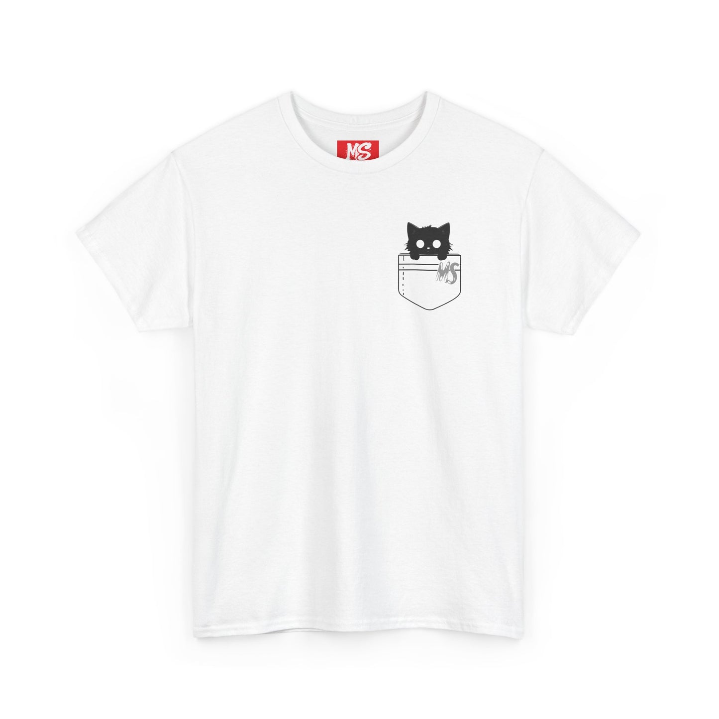 Cute Cat Pocket Unisex Heavy Cotton Tee