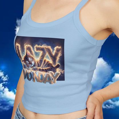 Lazy Monday CAT Women's Spaghetti Strap Tank Top - Relaxed Vibe for Chilling Days