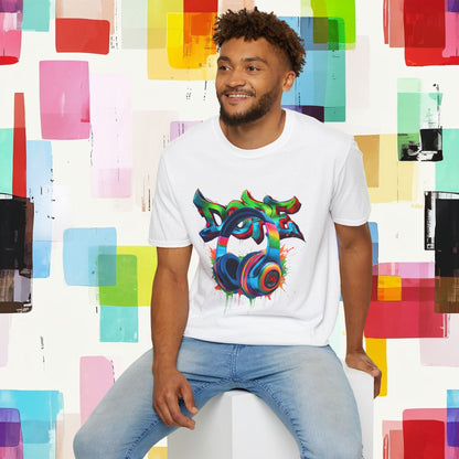 Vibrant DJ Graffiti T-Shirt for Music Lovers