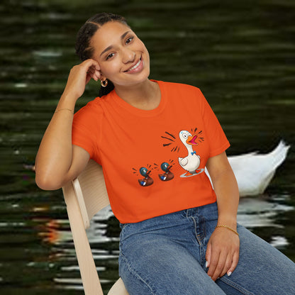 " Duck, Duck Goose" Quirky Duck Squad Unisex T-Shirt - Fun Graphic Tee for Animal Lovers