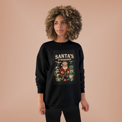 Santa's AI Workshop Sweatshirt — Retro Holiday Tech Christmas Crewneck
