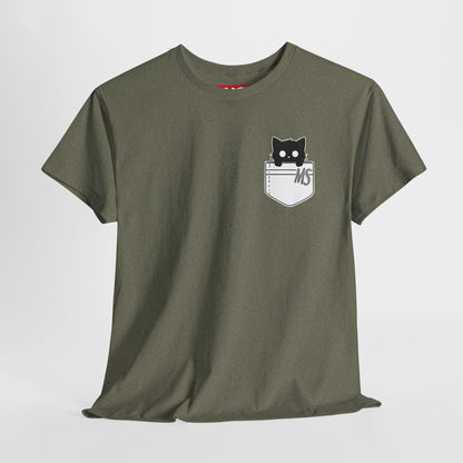 Cute Cat Pocket Unisex Heavy Cotton Tee